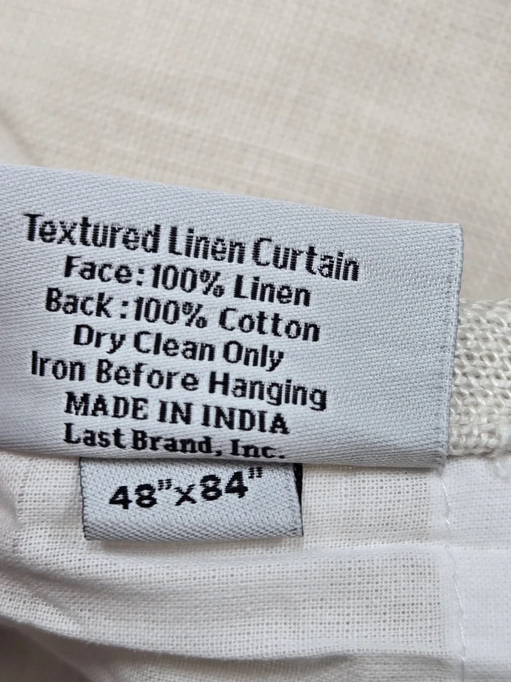 QUINCE Set Of 2 48x84 Heavyweight European Linen Curtains Sand 0148